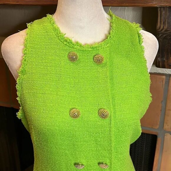ZARA TEXTURED DRESS NEON GREEN, Bloggers favorite, S! - Picture 2 of 8